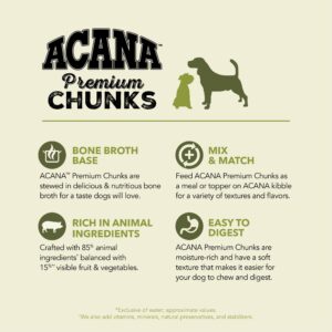 ACANA Premium Chunks Wet Dog Food, Pork Recipe in Beef Bone Broth and Lamb Liver, 12.8oz (Case of 12)