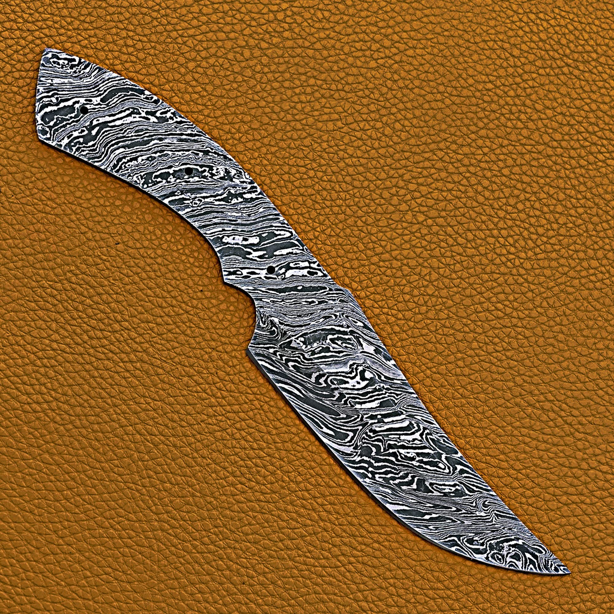 onlyhandmade Handmade Damascus Steel Hunting Knife Blank Blade Fire Storm Pattern 9.5 Inches, Knife Making Supplies (Damascus)