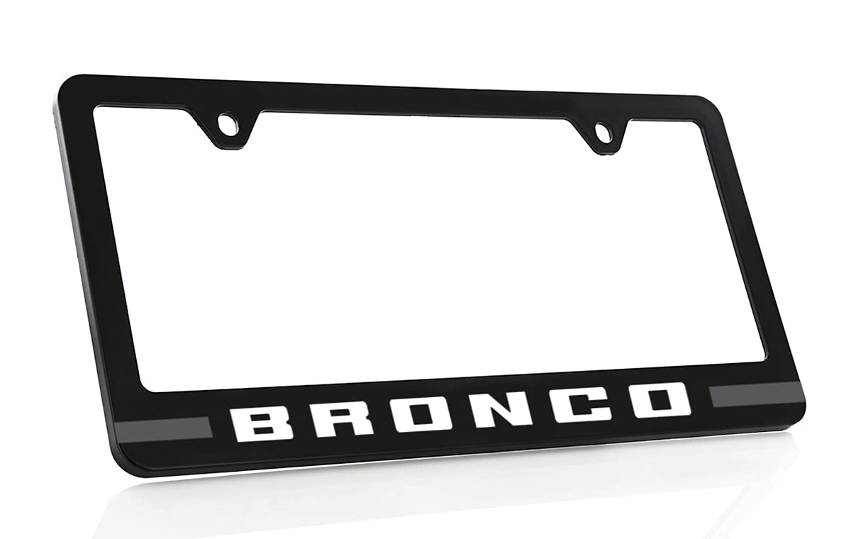 Ford Bronco UV Printed License Plate Frame - Gray