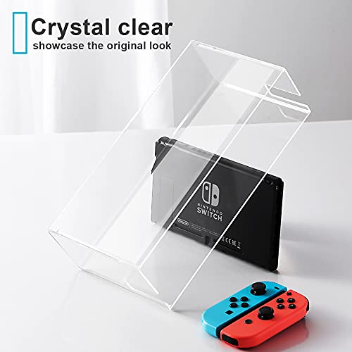 MANWU Clear Protective Case Dust Display Box Cover for New Nintendo Switch Model (only Cover),Acrylic Clear casing Compatible with Switch OLED