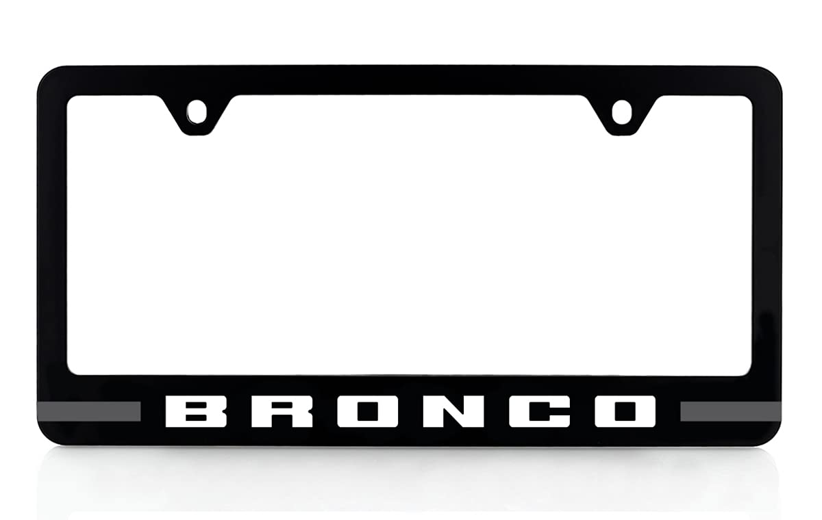 Ford Bronco UV Printed License Plate Frame - Gray