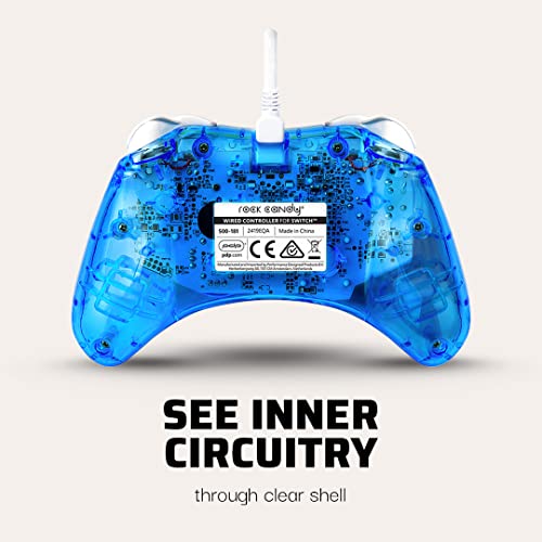 PDP Rock Candy Wired Gaming Switch Pro Controller - Zelda Breath of the Wild - Blue - Official License Nintendo - OLED / Lite Compatible - Compact, Durable Travel Controller - See Through - Holiday Gifts