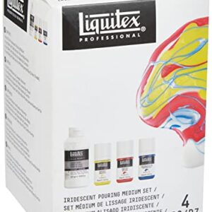 Liquitex Professional Iridescent Pouring Medium Set, Includes 3 x 2-oz Soft Body Acrylic Paint Bottles