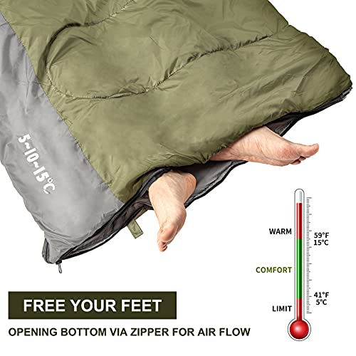 Night Cat Camping Sleeping Bag for Adults 3 Seasons Portable Lightweight Backpacking Hiking Traveling Indoor Outdoor Temperature 5-15℃ 2.6x6.3ft Switch to a Quilt or Blanket