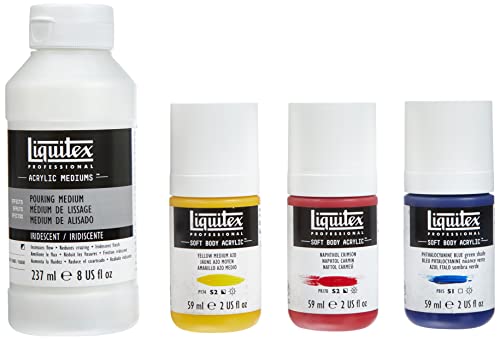 Liquitex Professional Iridescent Pouring Medium Set, Includes 3 x 2-oz Soft Body Acrylic Paint Bottles