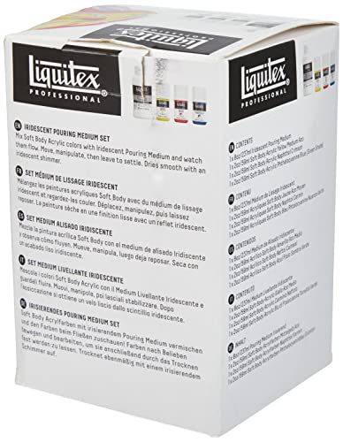 Liquitex Professional Iridescent Pouring Medium Set, Includes 3 x 2-oz Soft Body Acrylic Paint Bottles