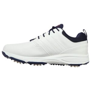 Skechers Men's Go Torque Pro Waterproof Golf Shoe Sneaker, White/Navy, 9 Wide