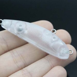 10PCS Unpainted 5.6cm 4g Pencilbait Popper lipless Blanks with Free 3D Fishing Eye Crankbait Baits Simulation Blank Body Clear Hard Clear Minnowbait Topwater Freshwater DIY Lure kit 8324