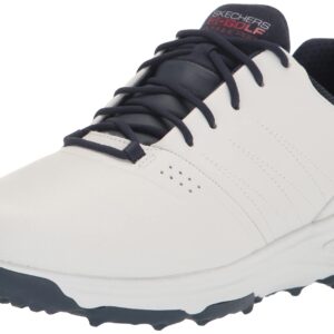 Skechers Men's Go Torque Pro Waterproof Golf Shoe Sneaker, White/Navy, 9 Wide