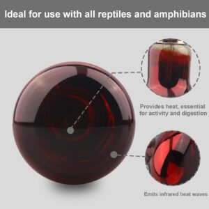 Aiicioo Reptile Red Heat Lamp Bulb - 100W Infrared Basking Spot Light for Breaded Dragon Heat Light Bulb for Gecko Iguana Snake Ball Python Night Time