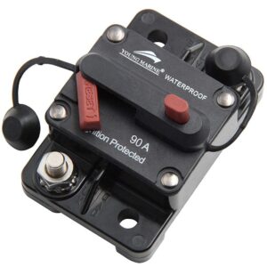 Young Marine Circuit Breaker for Boat Trolling with Manual Reset,Water Proof,12V- 48V DC (Surface Mount-90A)