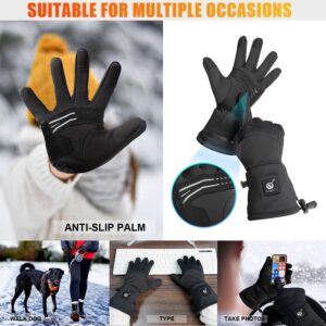 Upgraded Heated Glove Liners for Men Women, Rechargeable Electric Battery Heated Gloves Windproof Winter Glove Liners Thin Gloves Hand Warmer for Ski Snowboarding Hunting（M/L）