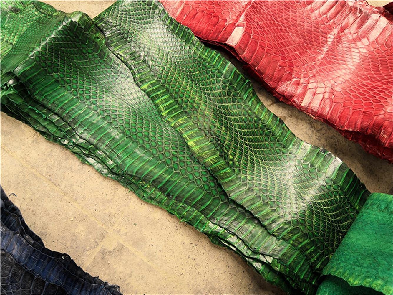 Snake Skin Snakeskin Pieces Assorted Colors Hide Leather Natural 47in (Green)