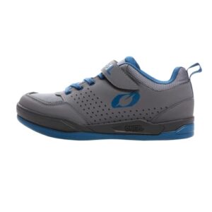 o'neal | mountain bike shoes | downhill freeride mountain bike | vegan | sole compatible with spd pedal plate, durable and lightweight pu, ventilation slots | flow spd shoe | adult, grey / blue, 41 eu