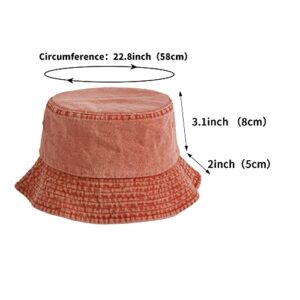 kozinu Washed Cotton Bucket Hats Packable Summer Outdoor Cap Travel Beach Sun Hat Plain Colors for Men Women