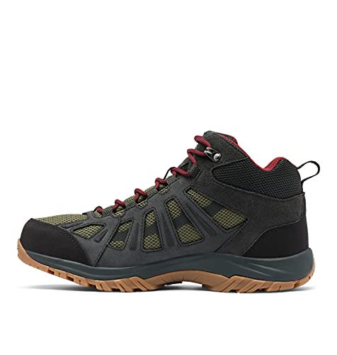 Columbia Men's Redmond III Mid Waterproof Hiking Shoe, Nori/Red Jasper, 13