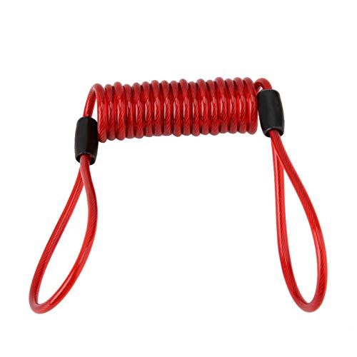 Velaurs Bike Lock Cable, Red Bicycle Reminder Cable, Elastic Cycling for Thieves