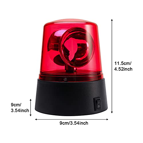 LED Strobe Light,360 Degree Rotating DJ Flashing Stage Effect Battery Powered Strobe Light Car Siren Strobe Light，Disco Party Rotating Lamp(Red,size:1pc)