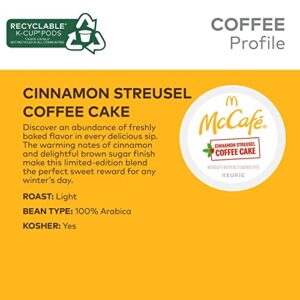 McCafe Cinnamon Streusel Coffee Cake Coffee, Keurig Single Serve K-Cup Pods, 72 Count