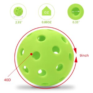 Eupboron 12 Pack Pickleball Balls Outdoor 40 Holes Training Pickle Ball