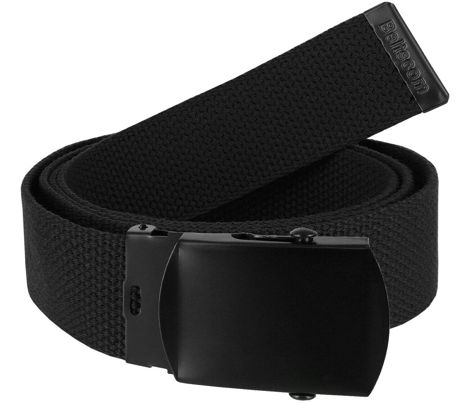 ALC-1-5 Military Belt Canvas Belt Web Belt Non Leather Belt Black Buckle/Tip One Size fits all, 1-1/2" Wide (Black)