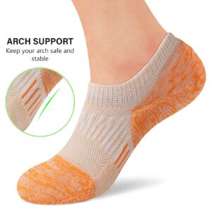 Amutost No Show Socks Womens Athletic cushion Ankle Footies Low Cut Socks 5 Pairs