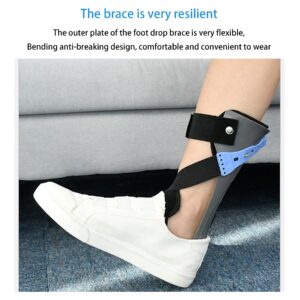 WILLQ Foot Drop Orthosis Drop Foot Brace Orthosis Support for ​Drop Foot Nerve Injury Relieve Pressure Keeping Foot Straight Right Angle Low-Profile Heel-Less Design for Optimum Comfort,Left,Middle