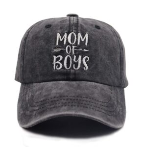 KKMKSHHG Women's Baseball Cap, Embroidered Adjustable Vintage Distressed Cotton Dad Hat Black