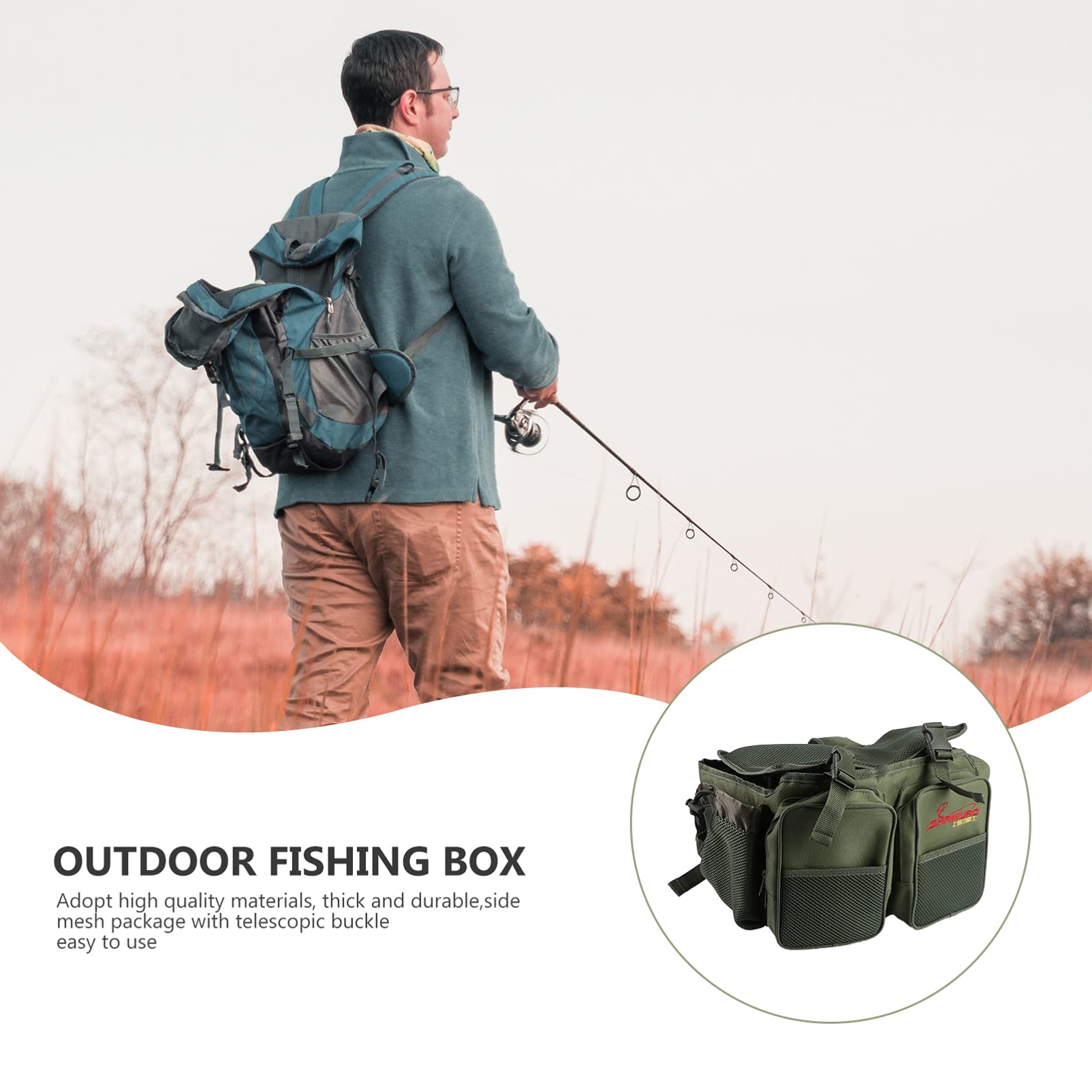 Happyyami 1pc Box Multifunctional Fishing Box Fishing Bag Fishing Accessory Bag Portable Toolbox Fishing Carrier Bag Plastic Backpack Mutitool Fishing Backpacks Abs Container Coat