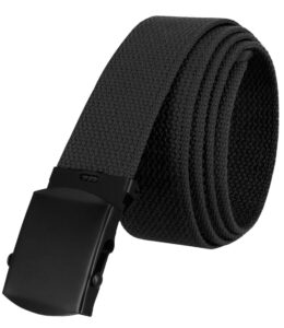 alc-1-5 military belt canvas belt web belt non leather belt black buckle/tip one size fits all, 1-1/2" wide (black)