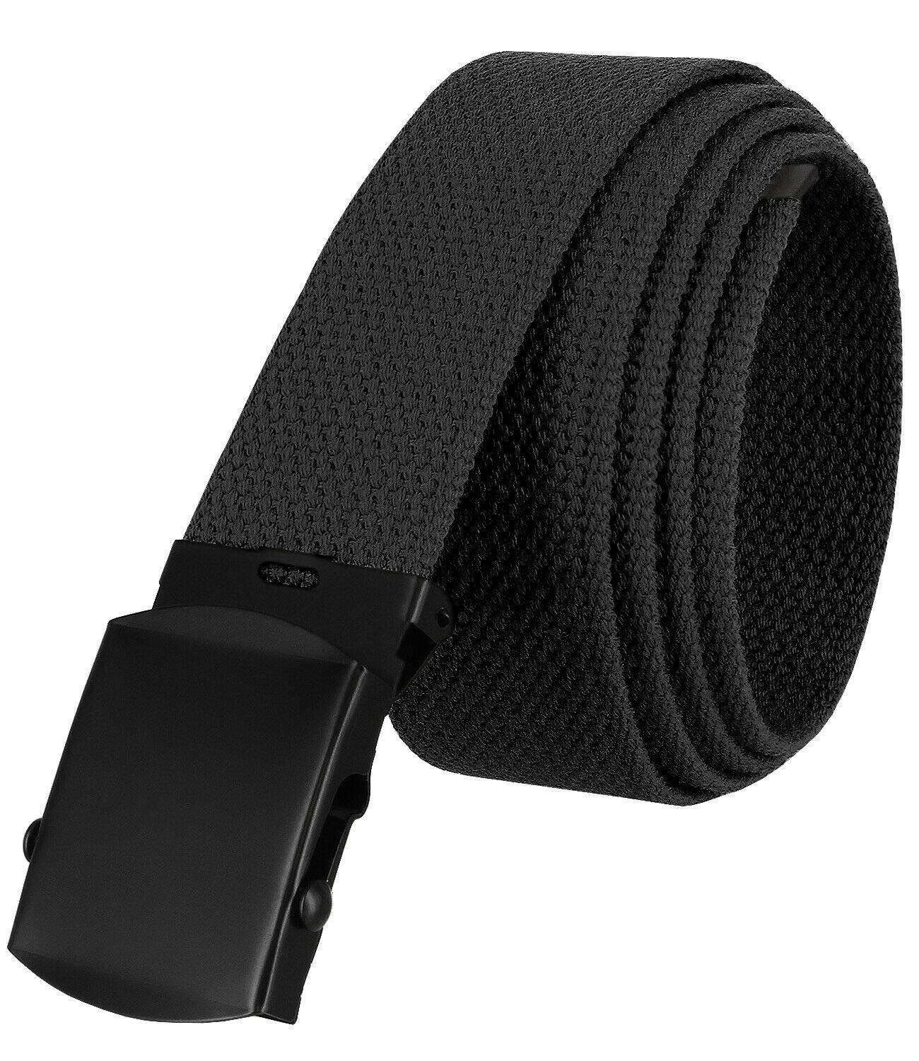 ALC-1-5 Military Belt Canvas Belt Web Belt Non Leather Belt Black Buckle/Tip One Size fits all, 1-1/2" Wide (Black)