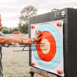 Power-Stop Archery Targets - 24" High-Density Big Block Foam Target for Broadheads and Field Tips