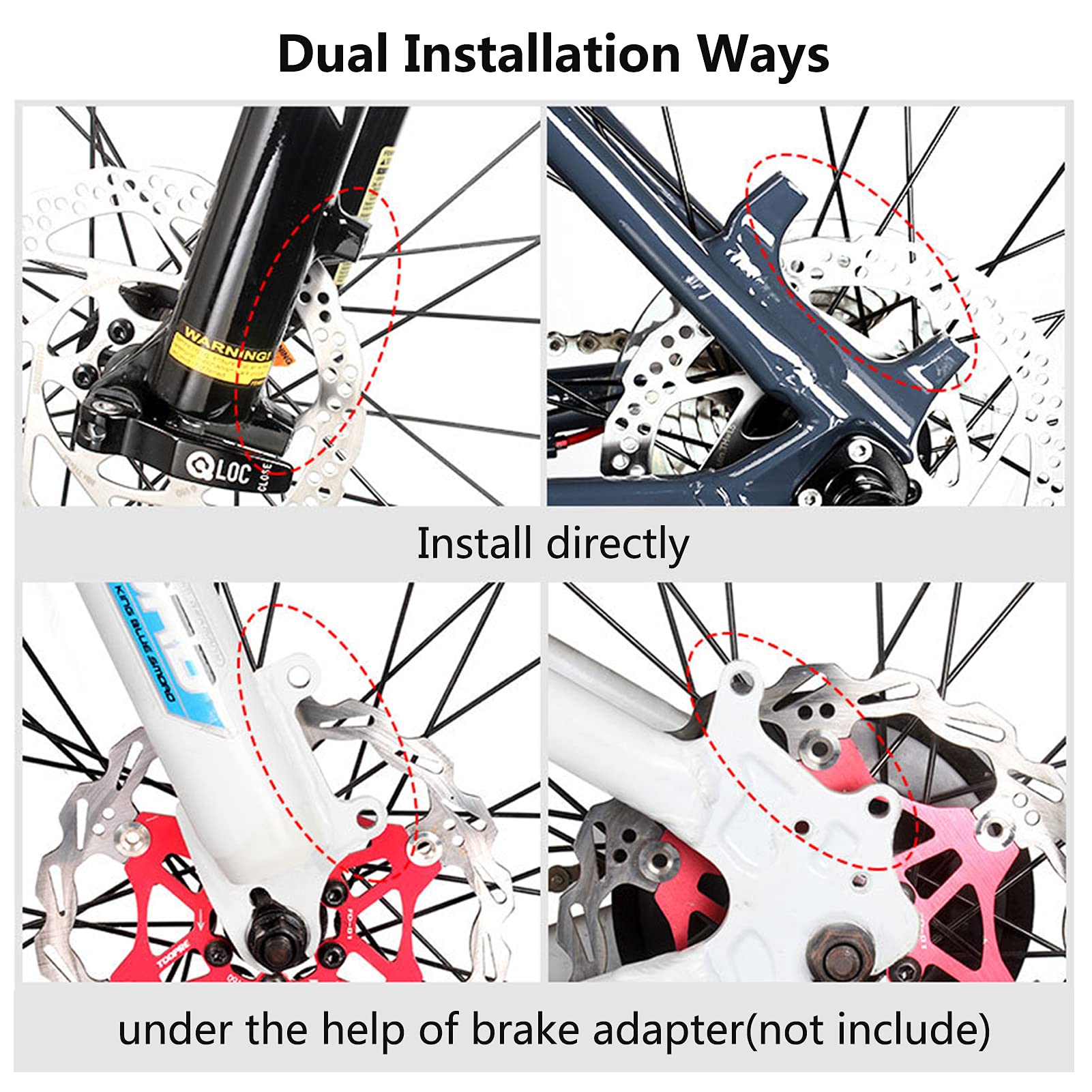 LIXADA Mountain Bike Hydraulic Disc Brake Aluminum Front and Rear Caliper Disc Brake Bicycle Accessories are Suitable for Most Mountain Bikes, Road Bikes, Fixed Gear Bikes, Mountain Bikes, etc.