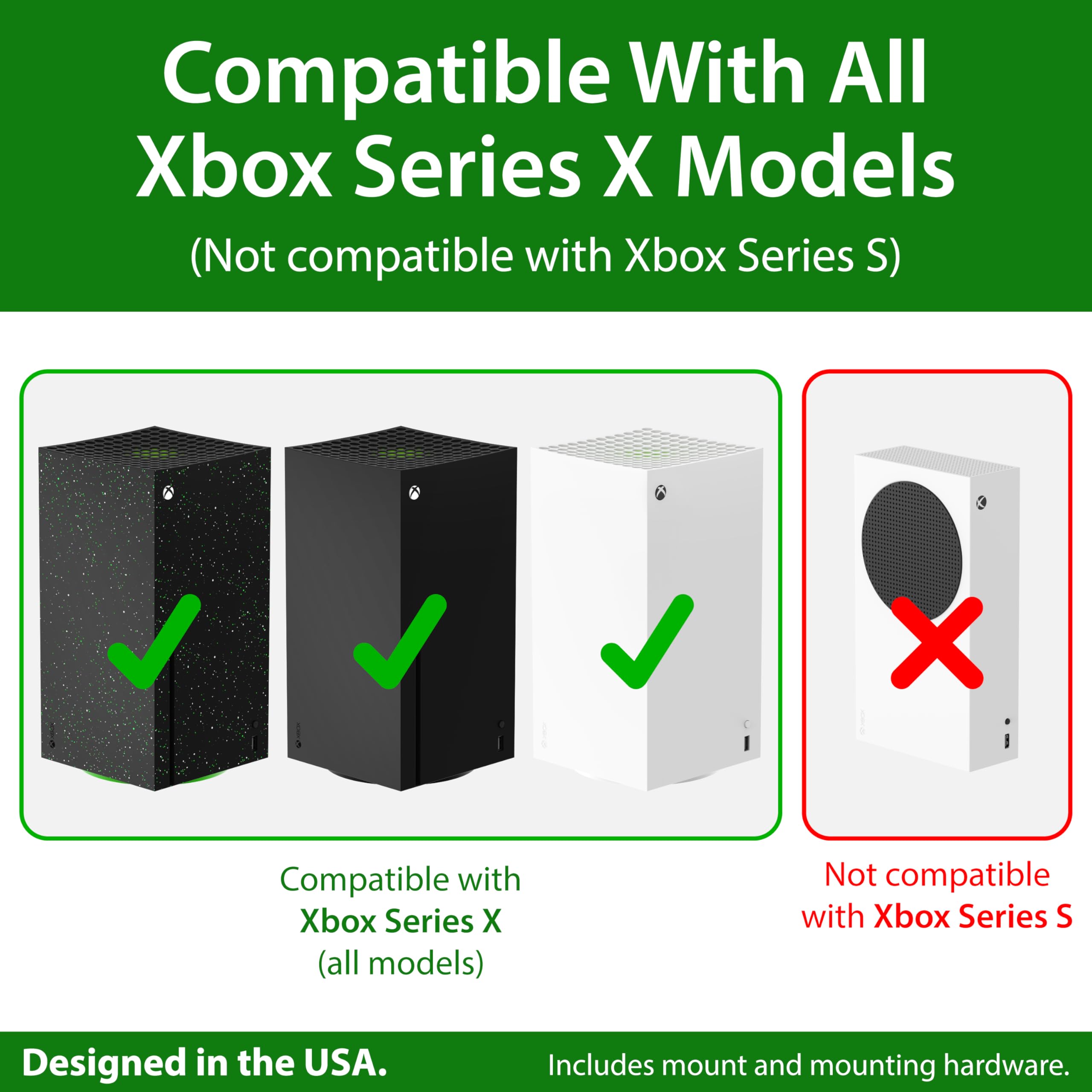 TotalMount – Wall Mount for Xbox Series X – Prevents Your Xbox from Falling by Securing Each Side (Standard Bundle: Wall Mount)