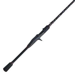 abu garcia 6’6” vendetta casting fishing rod, 2-piece rod, 12-20lb line rating, medium heavy rod power, fast action, 1/4-1 oz. lure rating