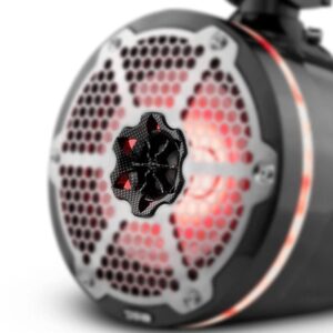 DS18 Hydro CF-X8TP 8" Marine Towers with Integrated RGB LED Lights - High Performance, Marine Grade IP65 Rated, UV Stable, 375 W Max 125 W RMS 4 Ohms (Pair)