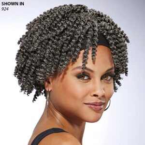 Especially Yours Sharma Headband Wig Authentic Two-Strand Twist Coils with Great Body, Stretch Band/Runway Shades of Black, Brown and Gray