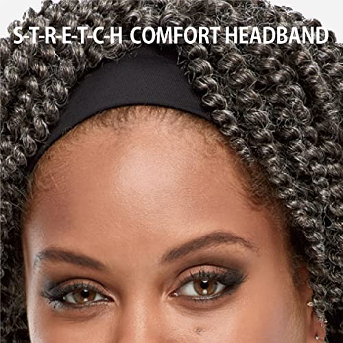 Especially Yours Sharma Headband Wig Authentic Two-Strand Twist Coils with Great Body, Stretch Band/Runway Shades of Black, Brown and Gray