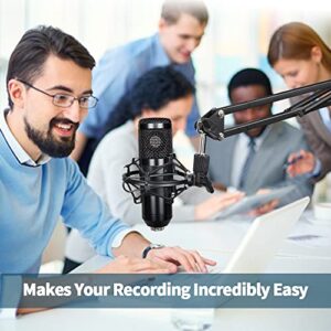 Podcast Microphone Professional 192KHz/24BIT USB Condenser Cardioid PC Mic, Recordings for YouTube, Streaming, Gaming, Recording Music, Voice Over, Studio/Home Recording