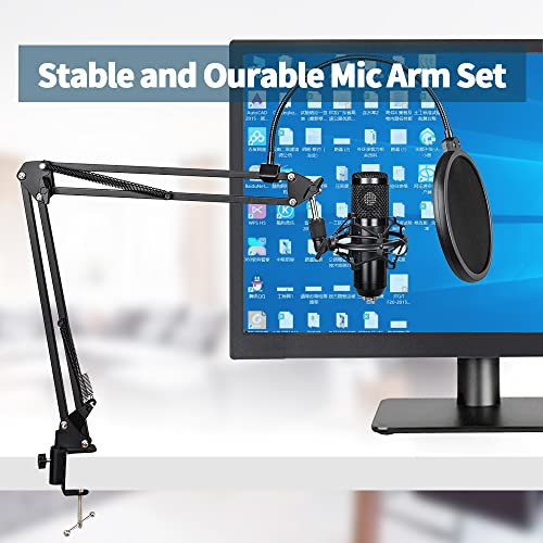 Podcast Microphone Professional 192KHz/24BIT USB Condenser Cardioid PC Mic, Recordings for YouTube, Streaming, Gaming, Recording Music, Voice Over, Studio/Home Recording