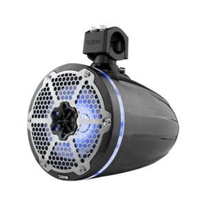 DS18 Hydro CF-X8TP 8" Marine Towers with Integrated RGB LED Lights - High Performance, Marine Grade IP65 Rated, UV Stable, 375 W Max 125 W RMS 4 Ohms (Pair)