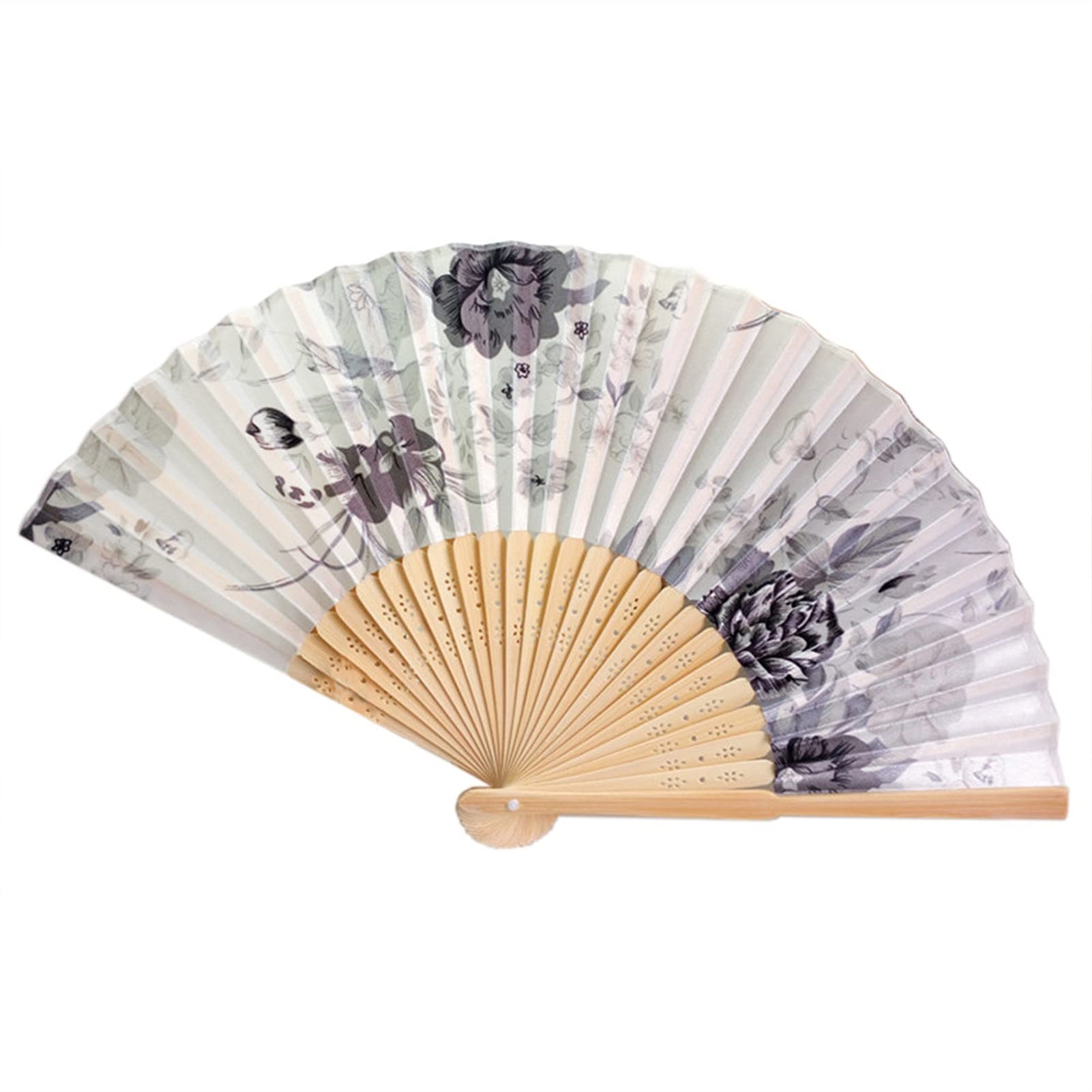 Fan Summer Vintage Bamboo Folding Hand Held Flower Fan Chinese Dance Party Pocket Gifts Wedding Ornaments Fan Craft Gift 2021 Hand Fan (Color : A)