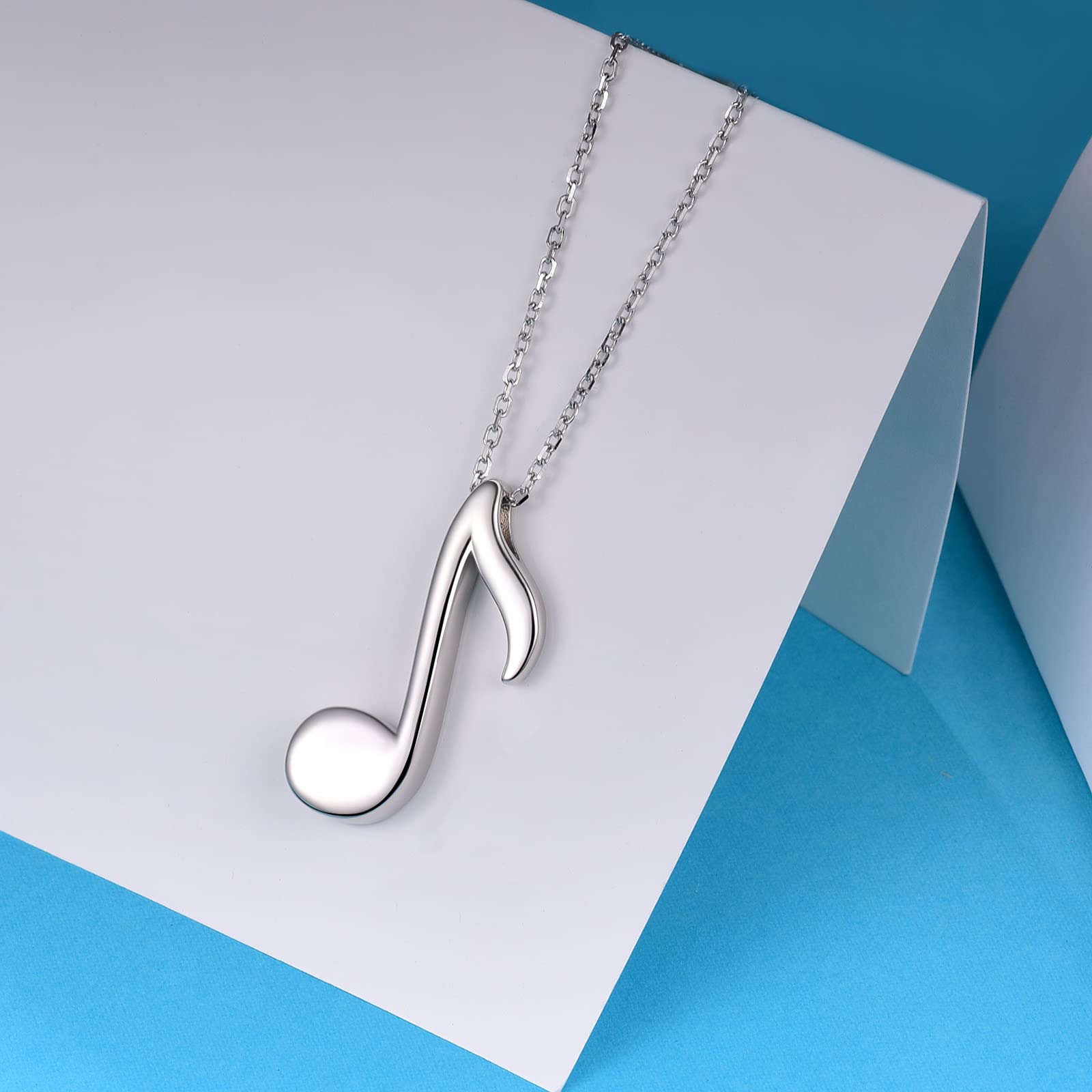 YLT 925 Sterling Silve Musical Note Urn Pendant Memorial Necklace for Ashes Clef Musical Note Jewelry Gifts for Music Lover for Women Men