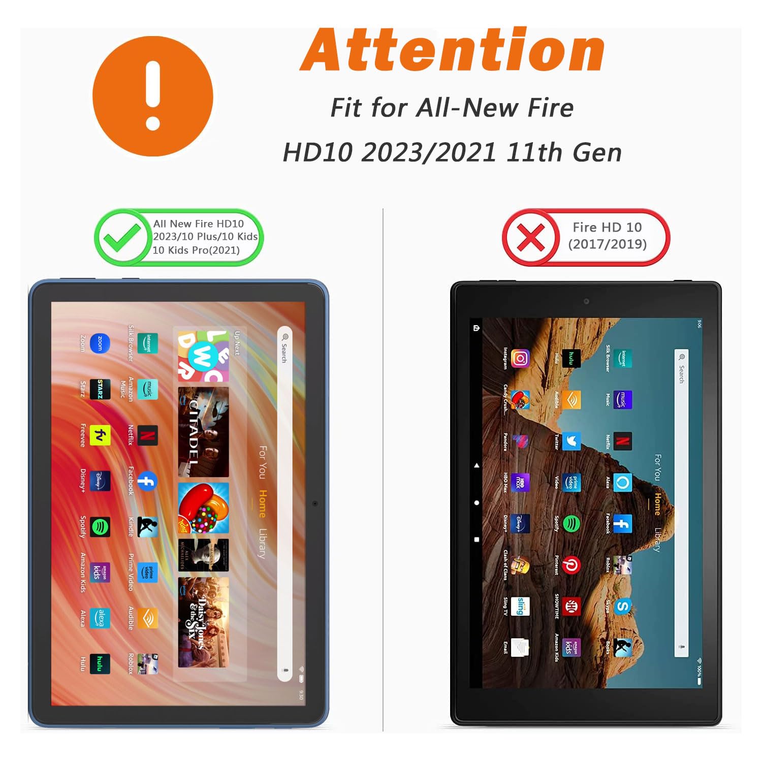 [3-Pack] All-New Kindle Fire HD 10 2023/2021/Fire HD 10 Kids Pro/Fire HD 10 Plus (2023/2021 Release) Screen Protector, HD Anti-Scratch Anti-Fingerprint 9H Hardness Bubble-Free Tempered Glass