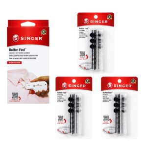 SINGER Button Fast™ Replacement Fasteners and Buttons Bundle - Quick Fix Temporary Solution for Missing Buttons and Clothing Repairs