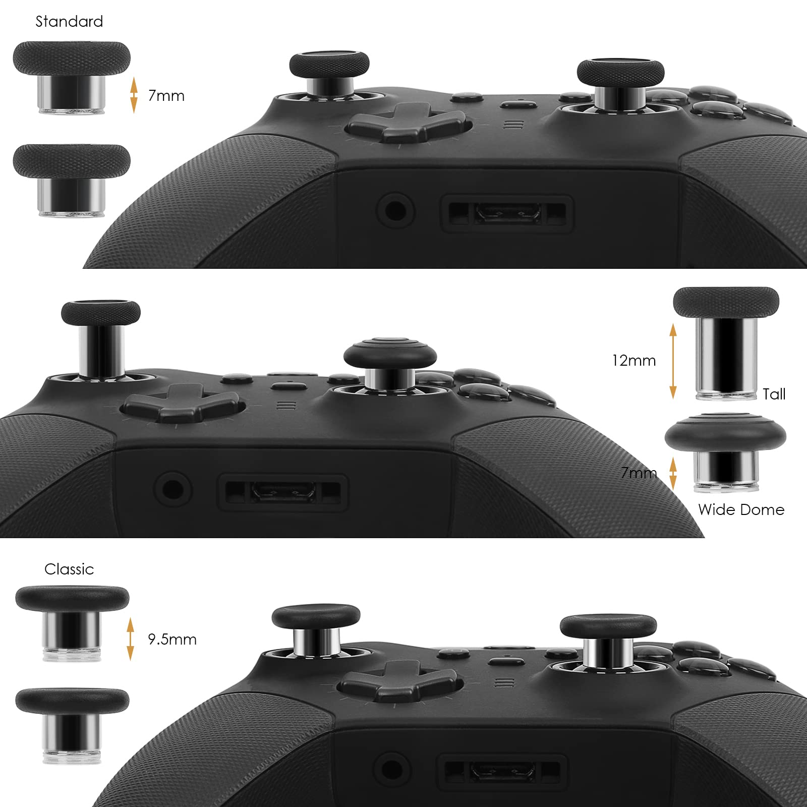 TOMSIN Replacement Thumbsticks for Xbox Elite 2 Controller, 6 in 1 Swap Magnetic Joysticks for Xbox Elite Controller Series 2,for Xbox Elite Series 2 Core(Model 1797)