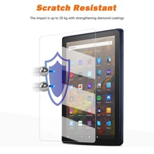 [3-Pack] All-New Kindle Fire HD 10 2023/2021/Fire HD 10 Kids Pro/Fire HD 10 Plus (2023/2021 Release) Screen Protector, HD Anti-Scratch Anti-Fingerprint 9H Hardness Bubble-Free Tempered Glass