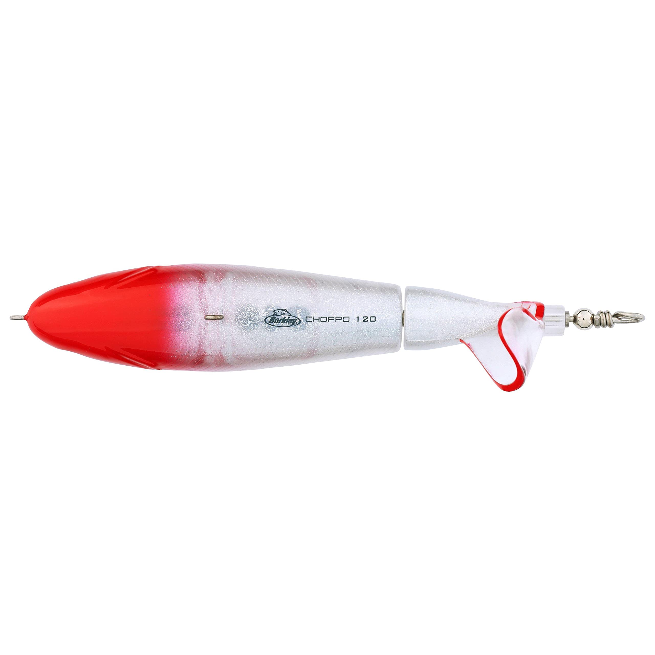 Berkley Choppo Topwater Fishing Lure, Red Head, 1 oz, 120mm Topwater, Enhanced Propeller Surface Area for Maximum Disturbance, Equipped with Sharp Fusion19 Hook