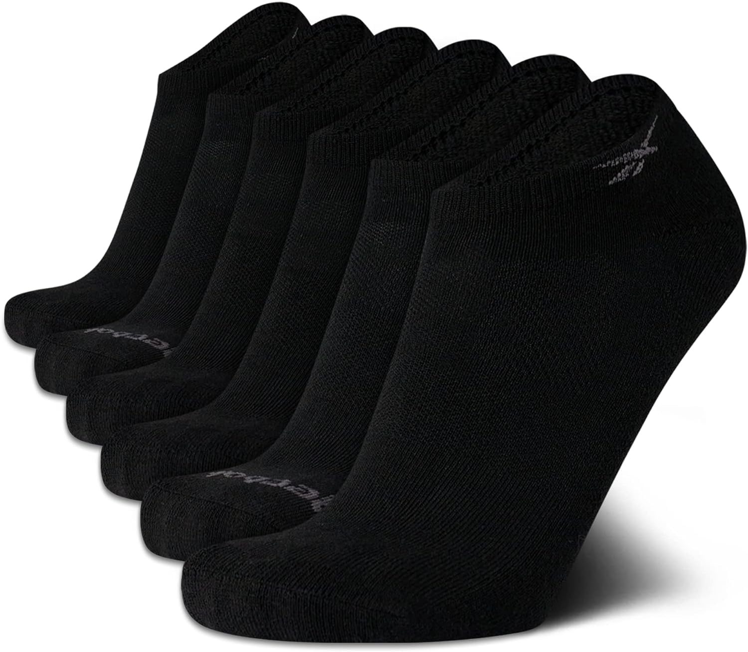 Reebok Men’s Low Cut Socks – 6 Pack Basic Cushion Low Cut No Show Socks for Men - Men's Athletic Socks (Size: 6-12.5), Size 6-12.5, Classic Black