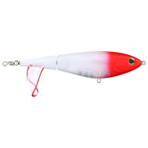 berkley choppo topwater fishing lure, red head, 1 oz, 120mm topwater, enhanced propeller surface area for maximum disturbance, equipped with sharp fusion19 hook